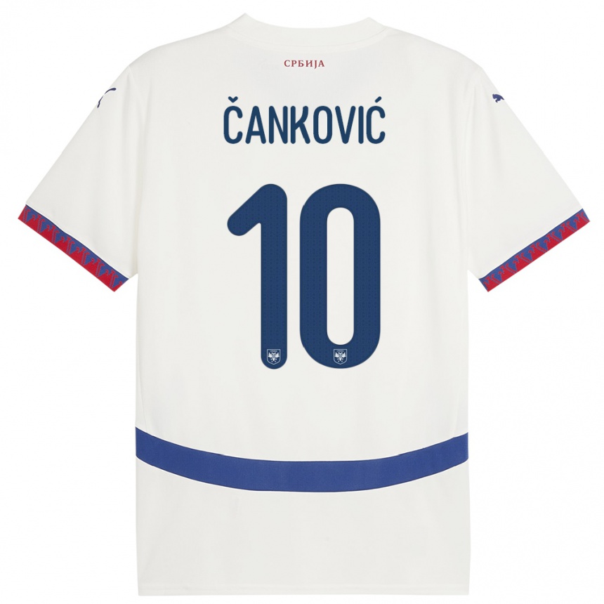 Vaikiškas Serbija Jelena Cankovic #10 Baltas Išvykos Marškinėliai 24-26 T-Shirt