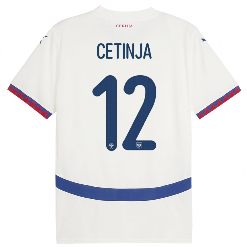 Vaikiškas Serbija Sara Cetinja #12 Baltas Išvykos Marškinėliai 24-26 T-Shirt