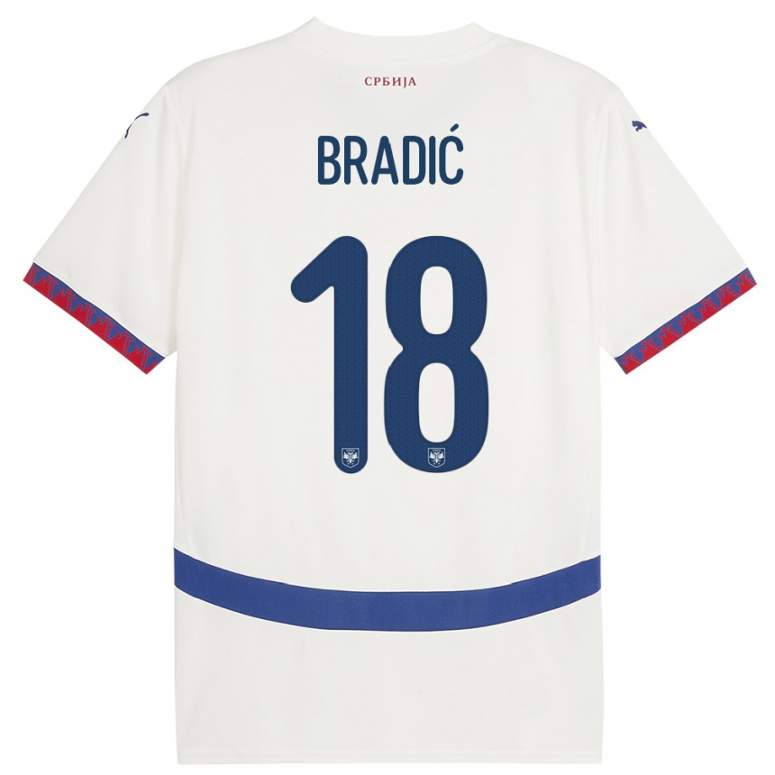 Vaikiškas Serbija Biljana Bradic #18 Baltas Išvykos Marškinėliai 24-26 T-Shirt