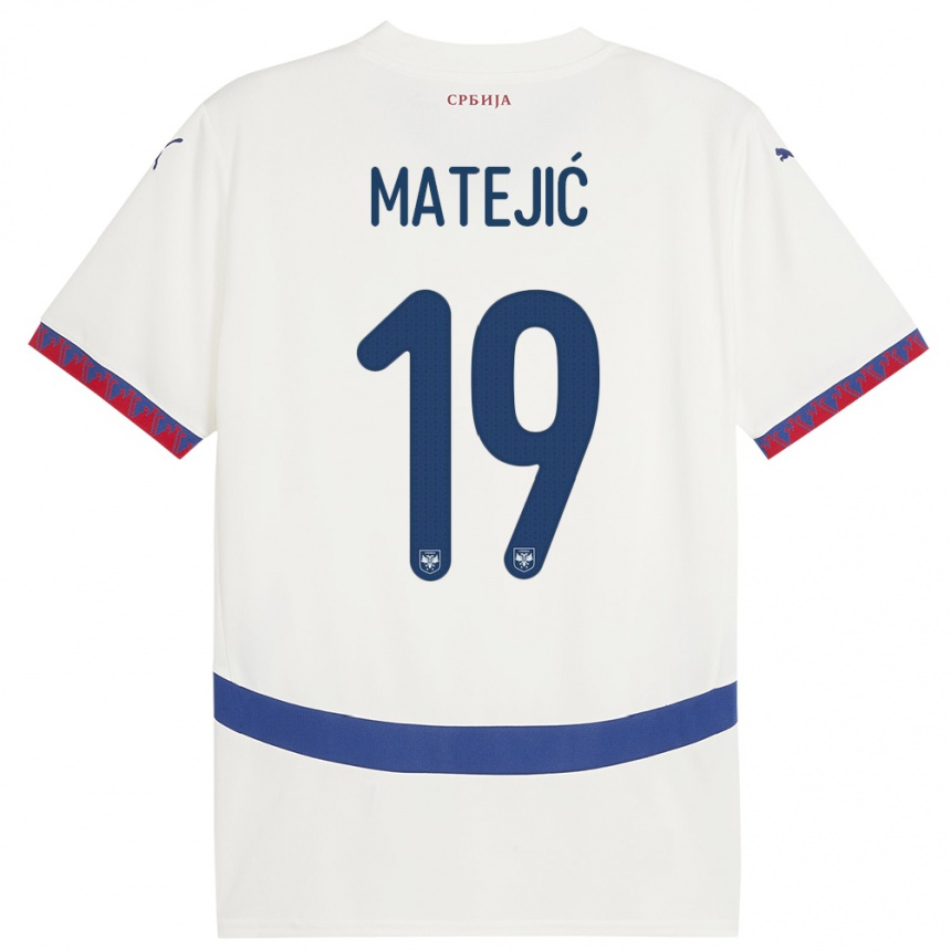 Vaikiškas Serbija Nina Matejic #19 Baltas Išvykos Marškinėliai 24-26 T-Shirt