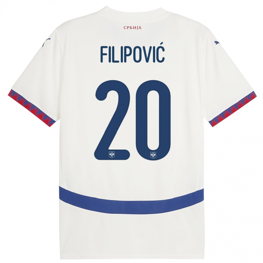 Vaikiškas Serbija Tijana Filipovic #20 Baltas Išvykos Marškinėliai 24-26 T-Shirt