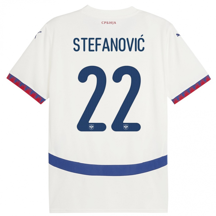 Vaikiškas Serbija Dejana Stefanovic #22 Baltas Išvykos Marškinėliai 24-26 T-Shirt