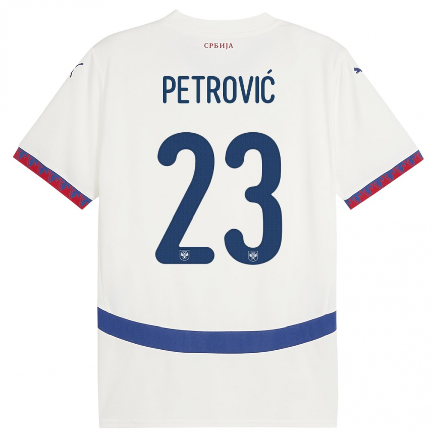 Vaikiškas Serbija Jovana Petrovic #23 Baltas Išvykos Marškinėliai 24-26 T-Shirt