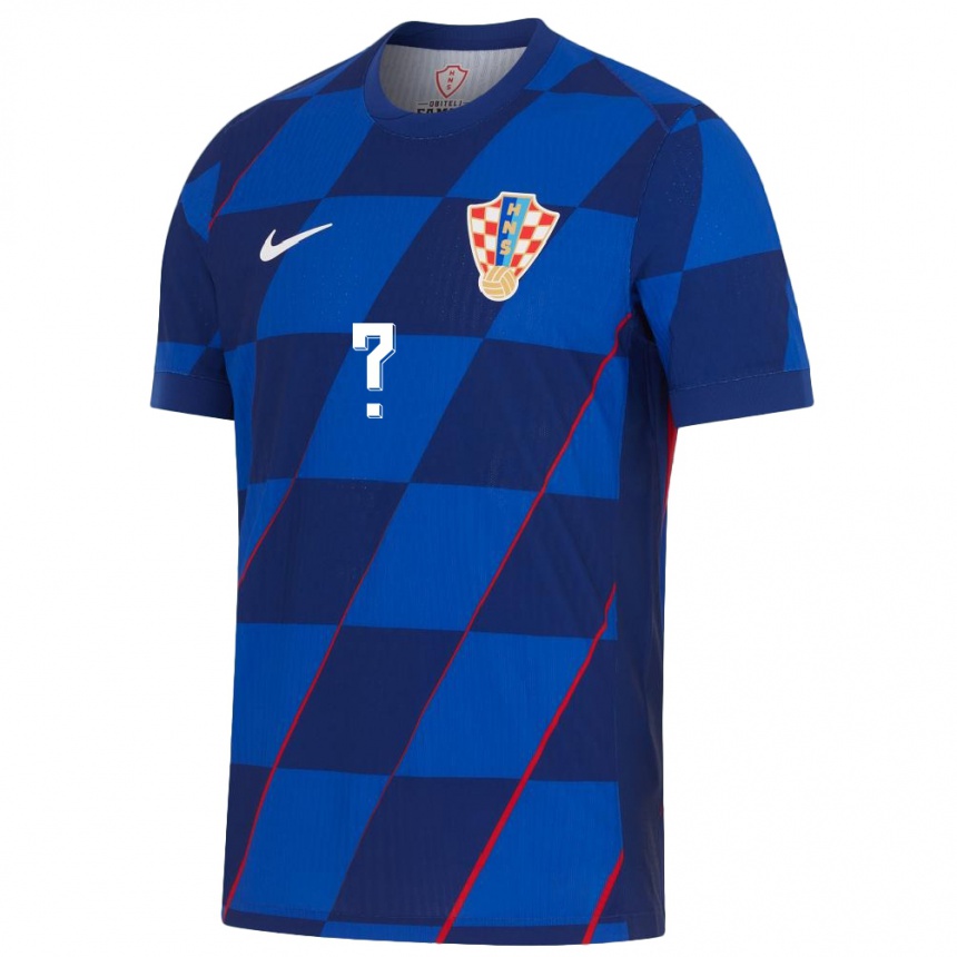 Vaikiškas Kroatija Jūsų Vardas #0 Mėlyna Išvykos Marškinėliai 24-26 T-Shirt