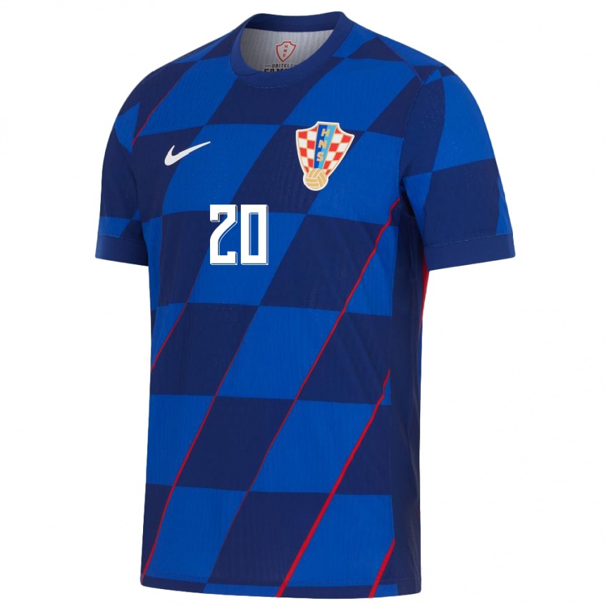 Vaikiškas Kroatija Dion Drena Beljo #20 Mėlyna Išvykos Marškinėliai 24-26 T-Shirt