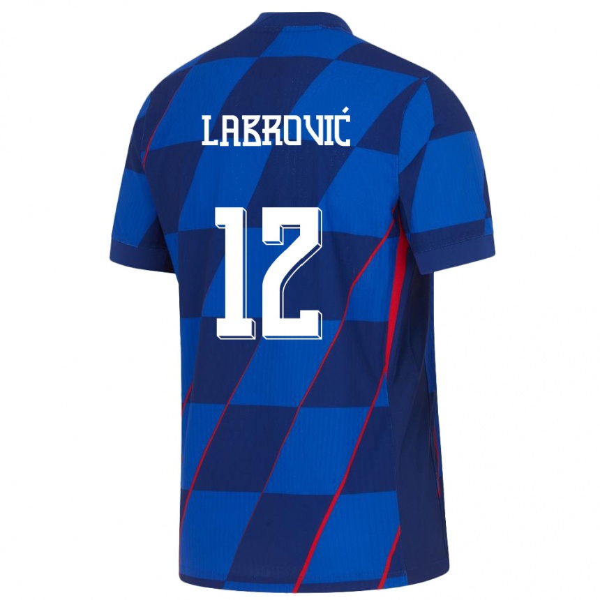 Vaikiškas Kroatija Nediljko Labrovic #12 Mėlyna Išvykos Marškinėliai 24-26 T-Shirt