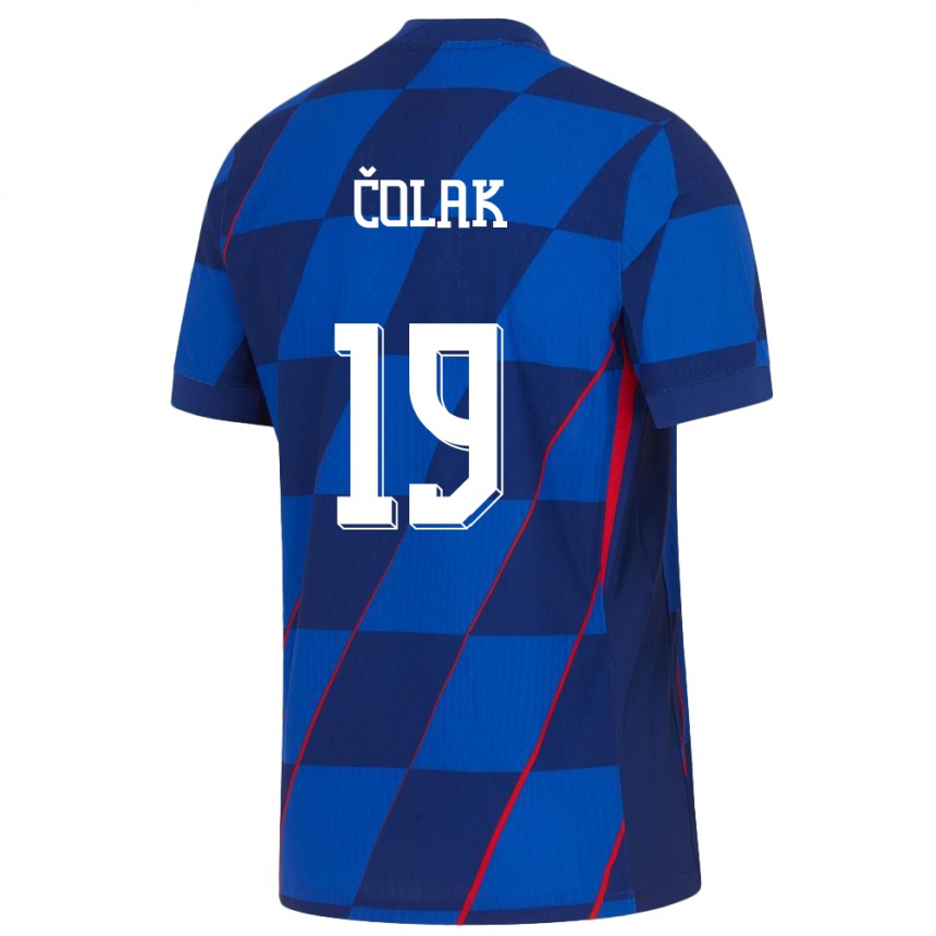 Vaikiškas Kroatija Antonio Colak #19 Mėlyna Išvykos Marškinėliai 24-26 T-Shirt