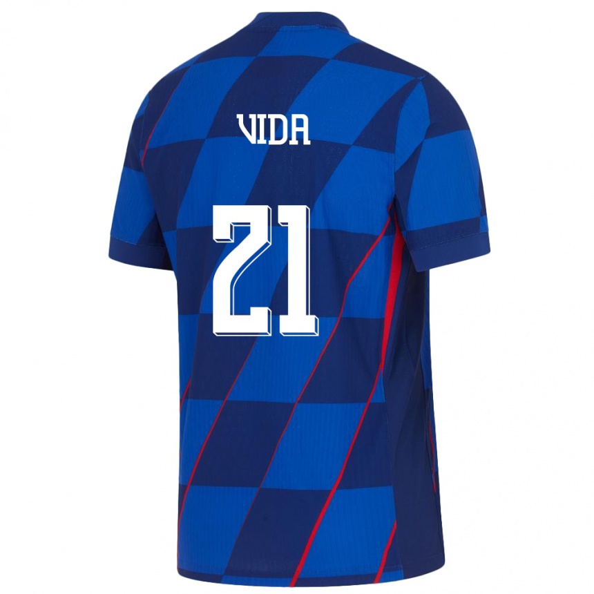 Vaikiškas Kroatija Domagoj Vida #21 Mėlyna Išvykos Marškinėliai 24-26 T-Shirt