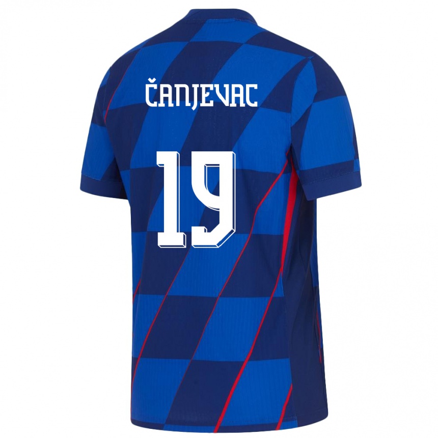 Vaikiškas Kroatija Janja Canjevac #19 Mėlyna Išvykos Marškinėliai 24-26 T-Shirt