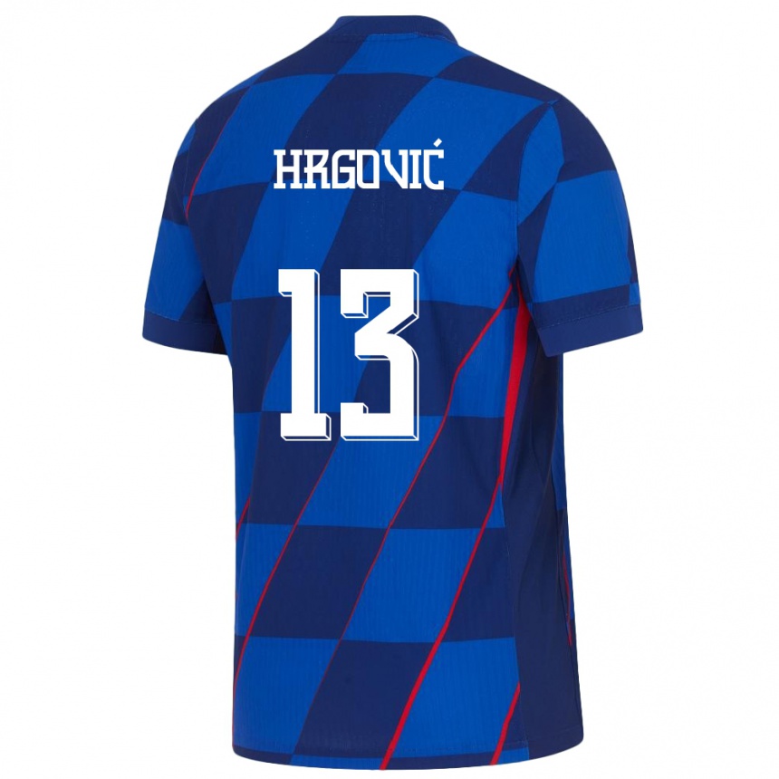 Vaikiškas Kroatija Simun Hrgovic #13 Mėlyna Išvykos Marškinėliai 24-26 T-Shirt