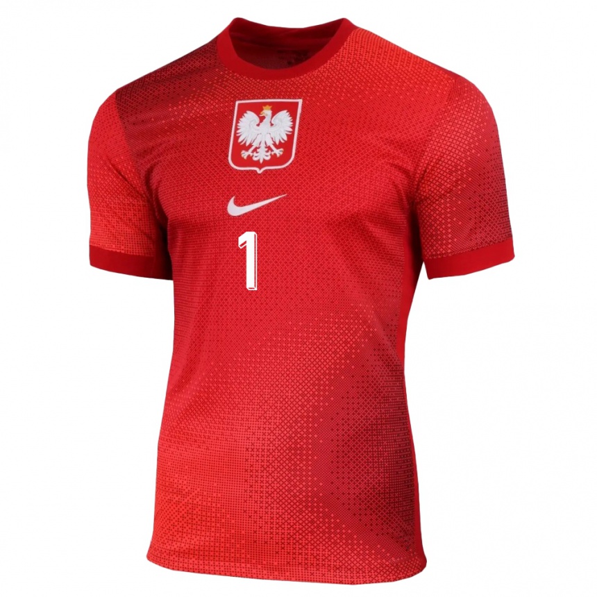 Vaikiškas Lenkija Wojciech Szczesny #1 Raudona Išvykos Marškinėliai 24-26 T-Shirt