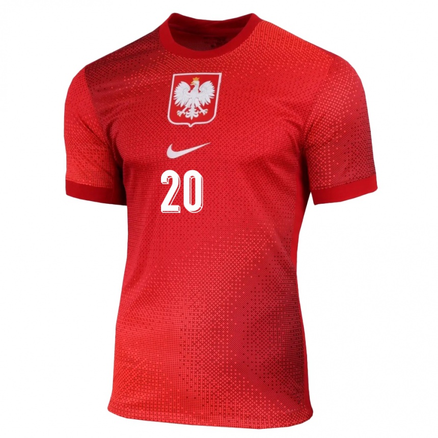 Vaikiškas Lenkija Kacper Duda #20 Raudona Išvykos Marškinėliai 24-26 T-Shirt