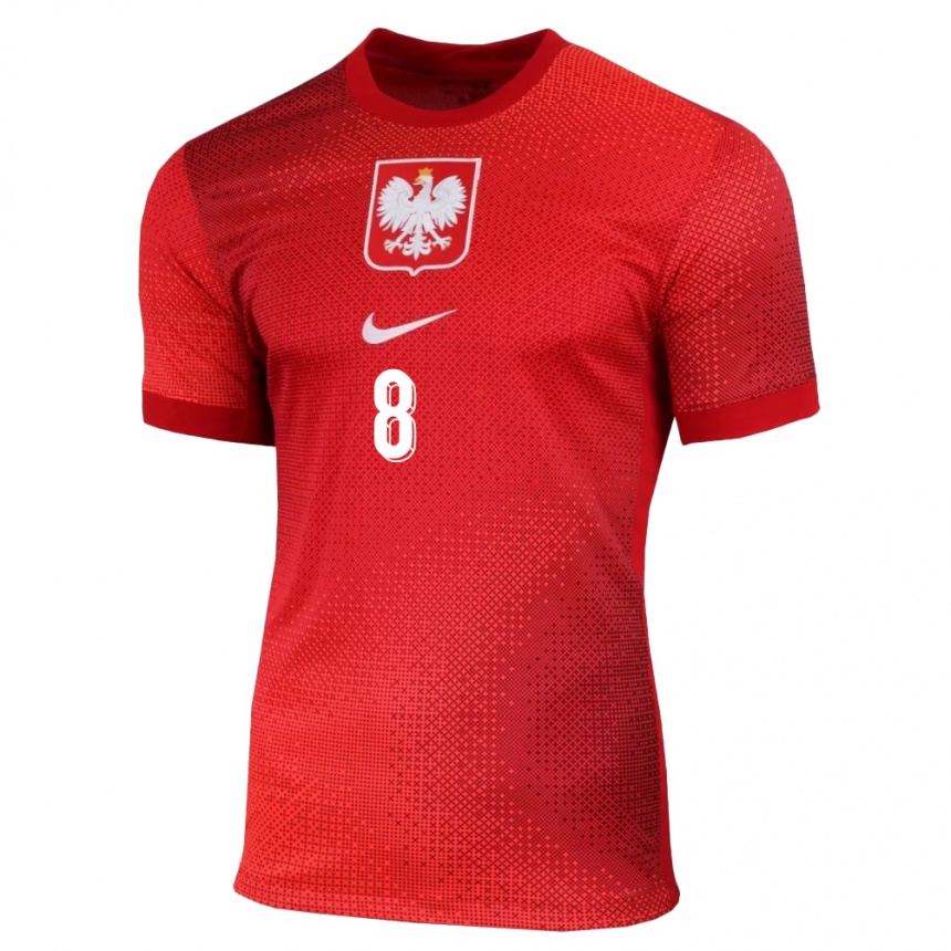 Vaikiškas Lenkija Kinga Kozak #8 Raudona Išvykos Marškinėliai 24-26 T-Shirt