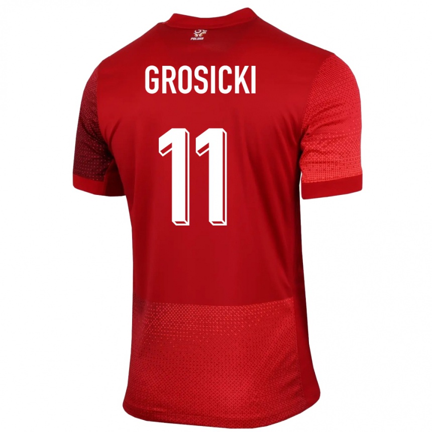 Vaikiškas Lenkija Kamil Grosicki #11 Raudona Išvykos Marškinėliai 24-26 T-Shirt