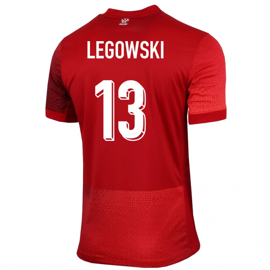 Vaikiškas Lenkija Mateusz Legowski #13 Raudona Išvykos Marškinėliai 24-26 T-Shirt