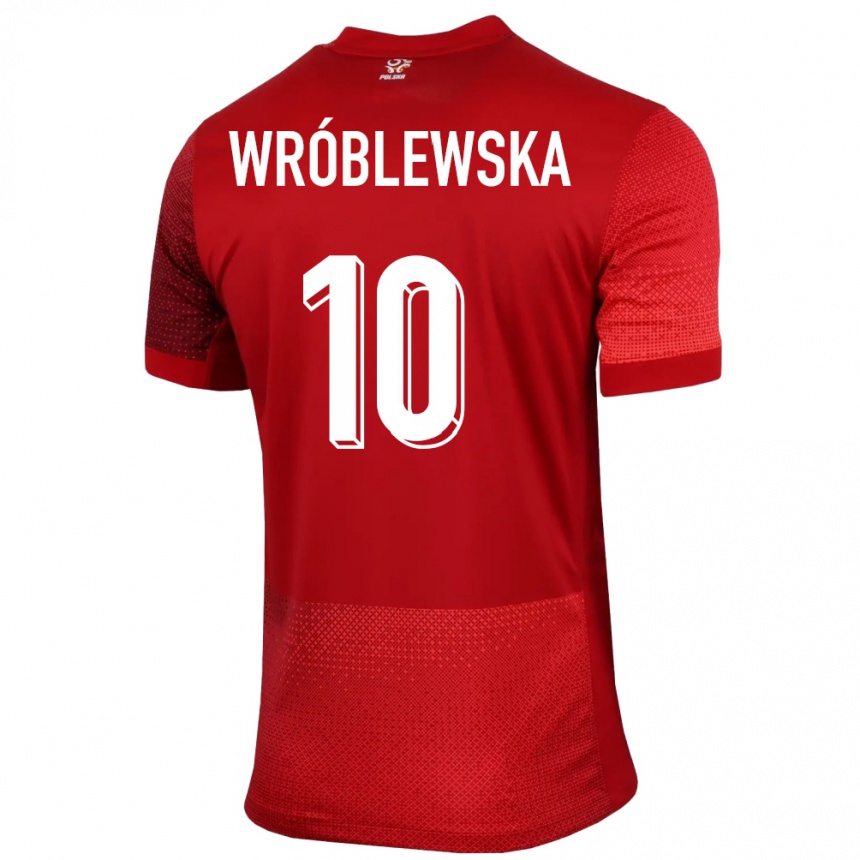 Vaikiškas Lenkija Joanna Wroblewska #10 Raudona Išvykos Marškinėliai 24-26 T-Shirt