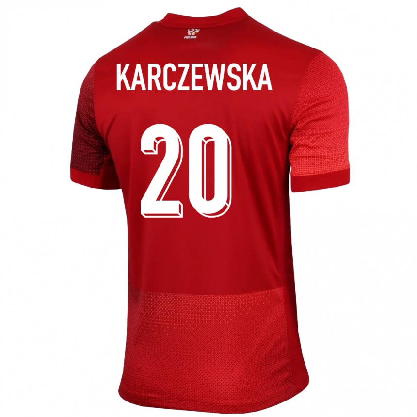 Vaikiškas Lenkija Nikola Karczewska #20 Raudona Išvykos Marškinėliai 24-26 T-Shirt