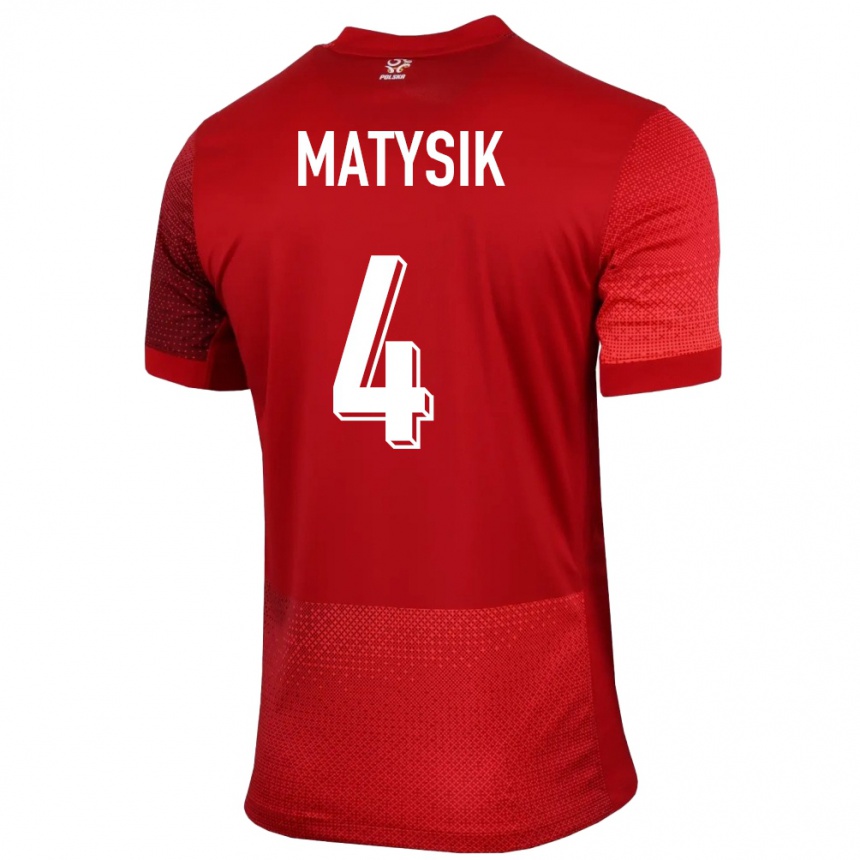 Vaikiškas Lenkija Milosz Matysik #4 Raudona Išvykos Marškinėliai 24-26 T-Shirt