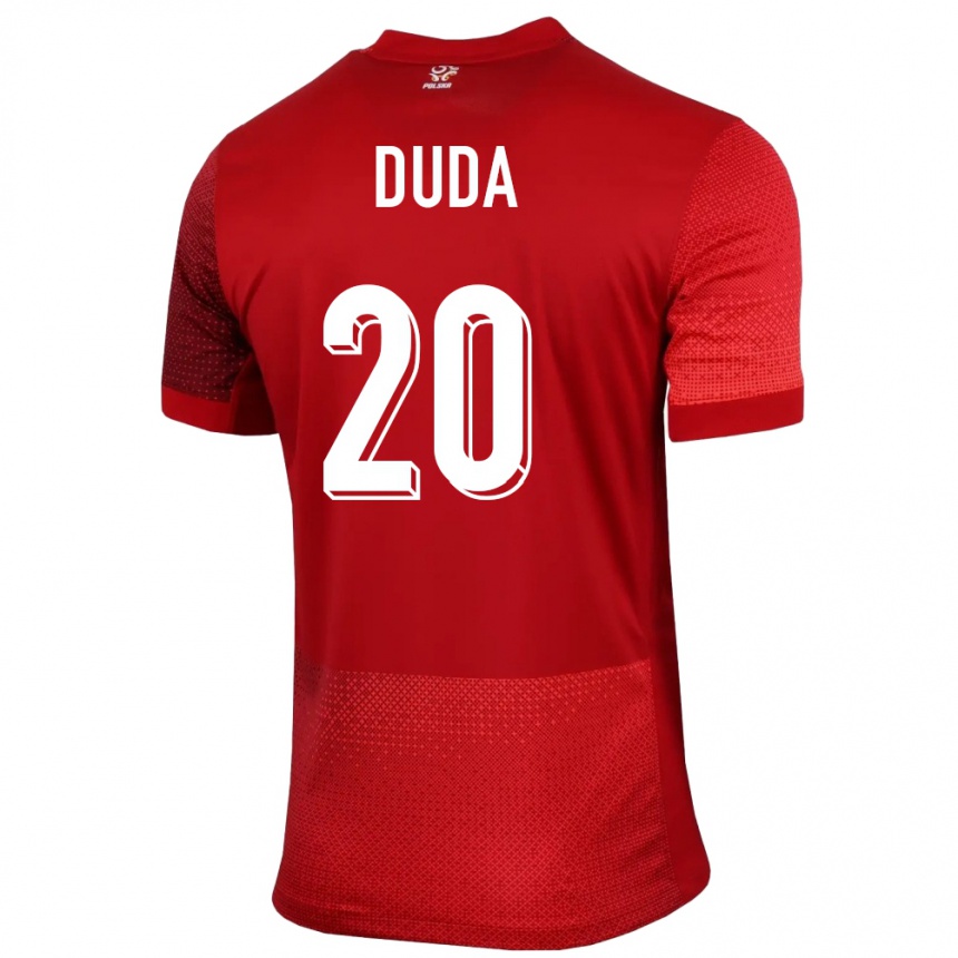 Vaikiškas Lenkija Kacper Duda #20 Raudona Išvykos Marškinėliai 24-26 T-Shirt