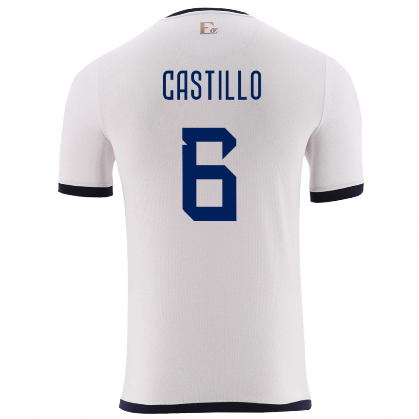 Vaikiškas Ekvadoras Byron Castillo #6 Baltas Išvykos Marškinėliai 24-26 T-Shirt