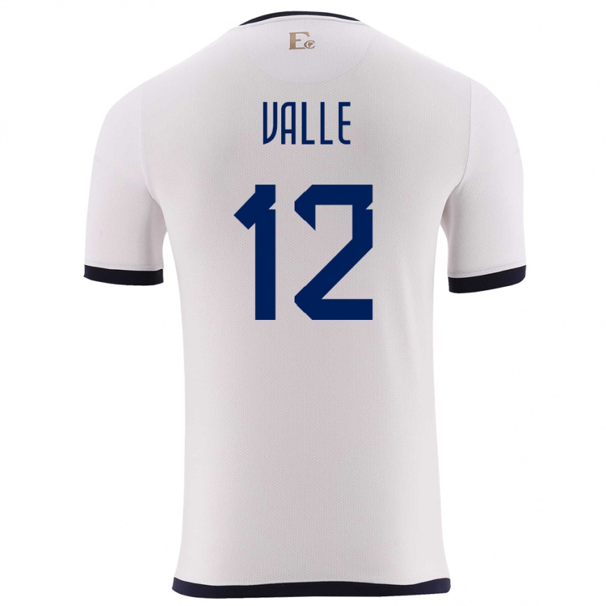 Vaikiškas Ekvadoras Gonzalo Valle #12 Baltas Išvykos Marškinėliai 24-26 T-Shirt