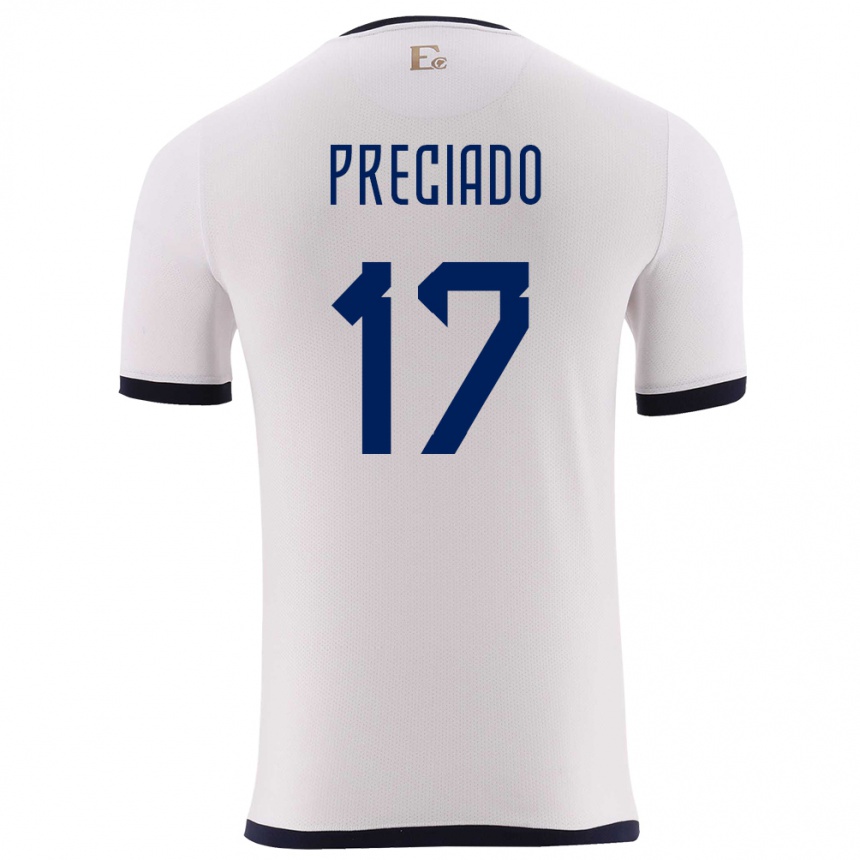 Vaikiškas Ekvadoras Angelo Preciado #17 Baltas Išvykos Marškinėliai 24-26 T-Shirt