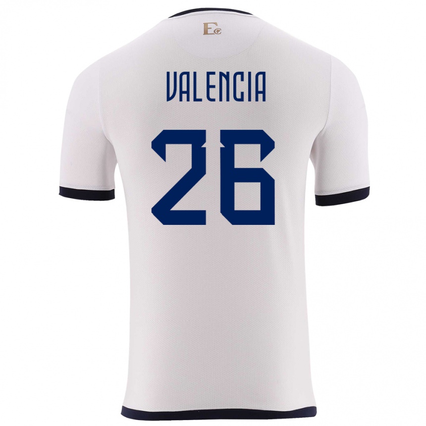 Vaikiškas Ekvadoras Anthony Valencia #26 Baltas Išvykos Marškinėliai 24-26 T-Shirt