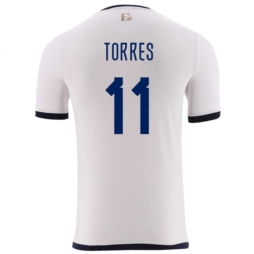 Vaikiškas Ekvadoras Ambar Torres #11 Baltas Išvykos Marškinėliai 24-26 T-Shirt