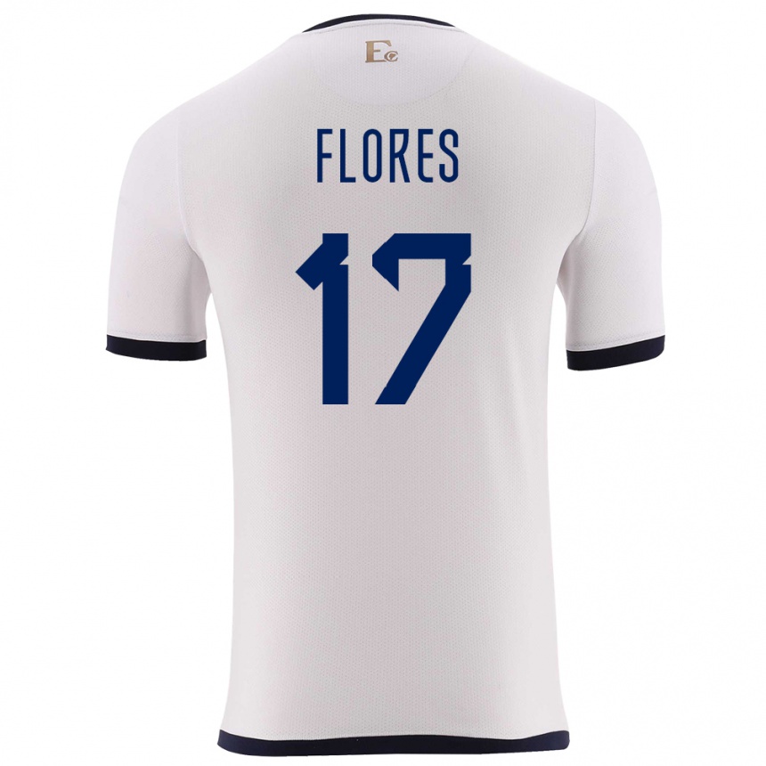 Vaikiškas Ekvadoras Karen Flores #17 Baltas Išvykos Marškinėliai 24-26 T-Shirt