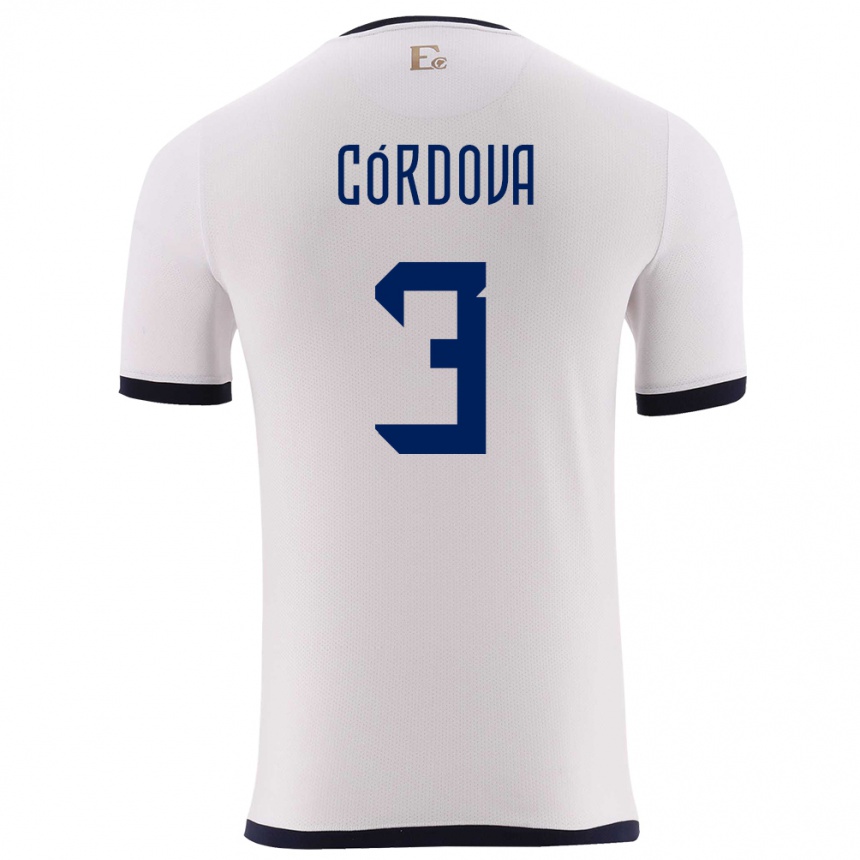 Vaikiškas Ekvadoras Luis Cordova #3 Baltas Išvykos Marškinėliai 24-26 T-Shirt