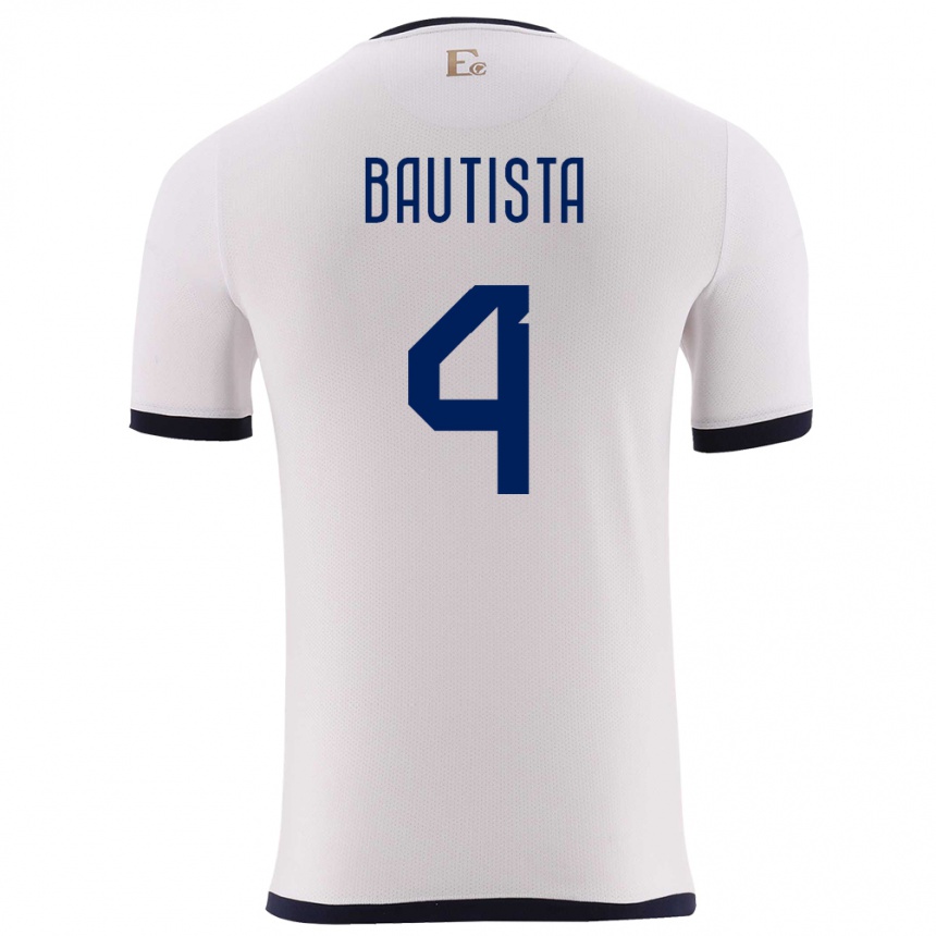 Vaikiškas Ekvadoras Davis Bautista #4 Baltas Išvykos Marškinėliai 24-26 T-Shirt