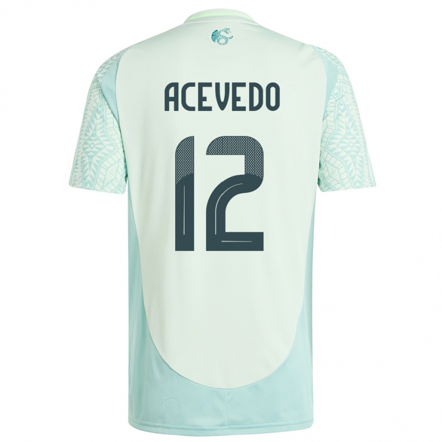 Vaikiškas Meksika Carlos Acevedo #12 Lininė Žalia Išvykos Marškinėliai 24-26 T-Shirt