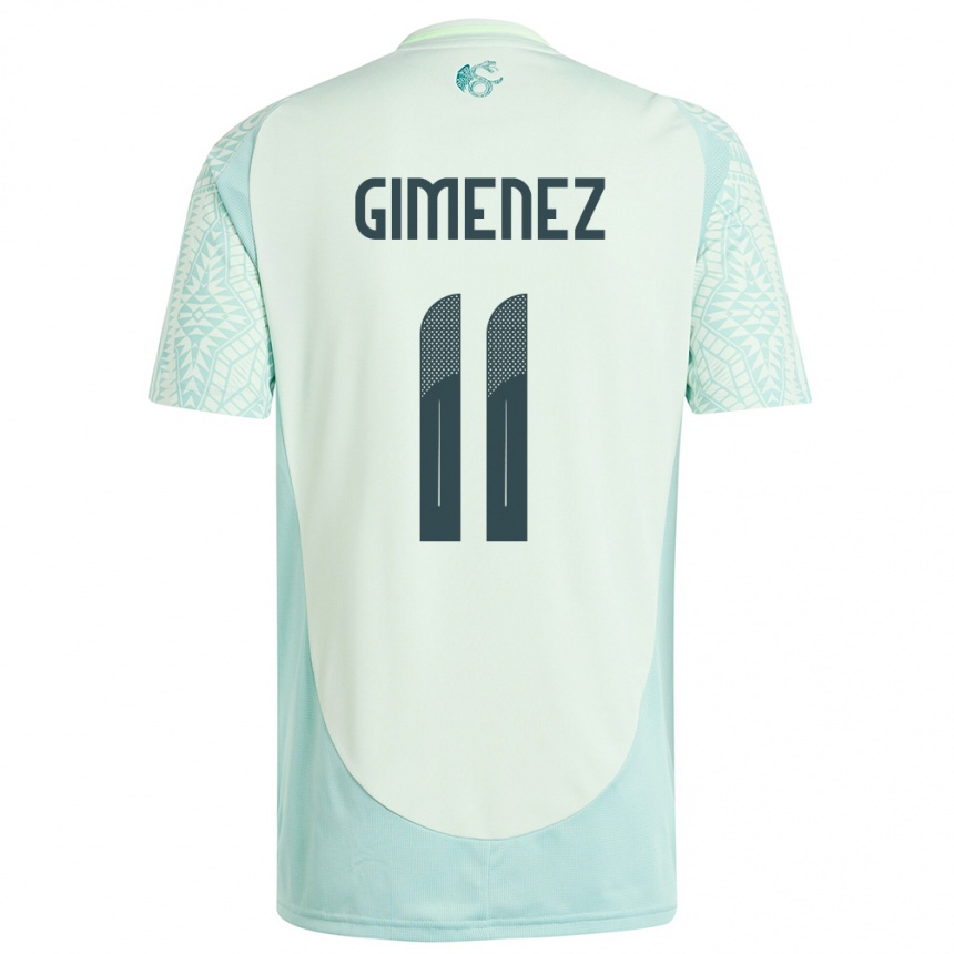 Vaikiškas Meksika Santiago Gimenez #11 Lininė Žalia Išvykos Marškinėliai 24-26 T-Shirt