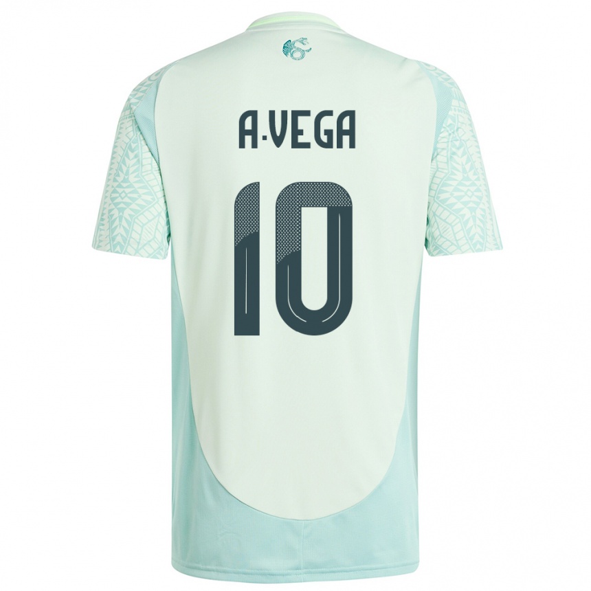 Vaikiškas Meksika Alexis Vega #10 Lininė Žalia Išvykos Marškinėliai 24-26 T-Shirt