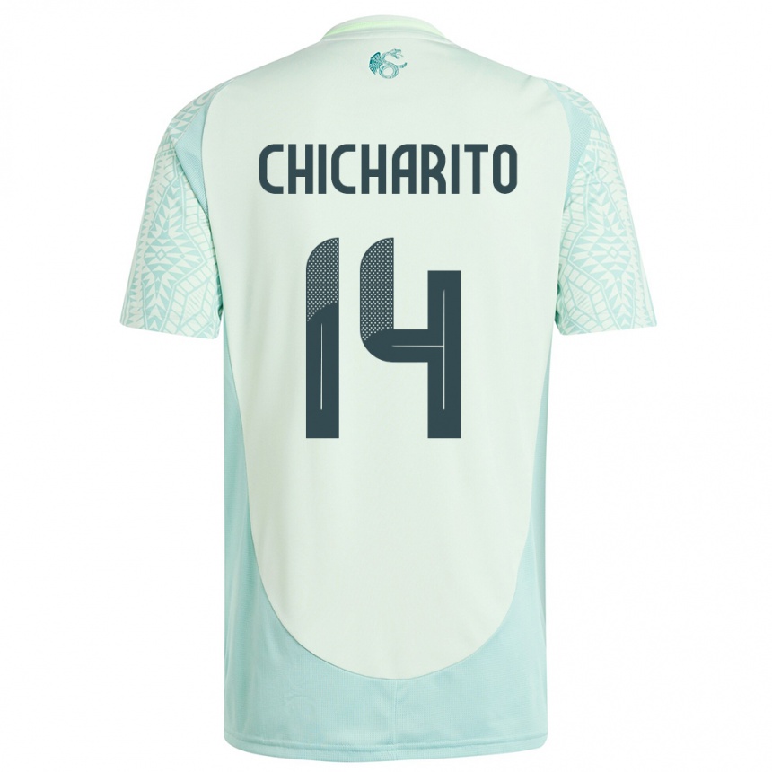 Vaikiškas Meksika Chicharito #14 Lininė Žalia Išvykos Marškinėliai 24-26 T-Shirt