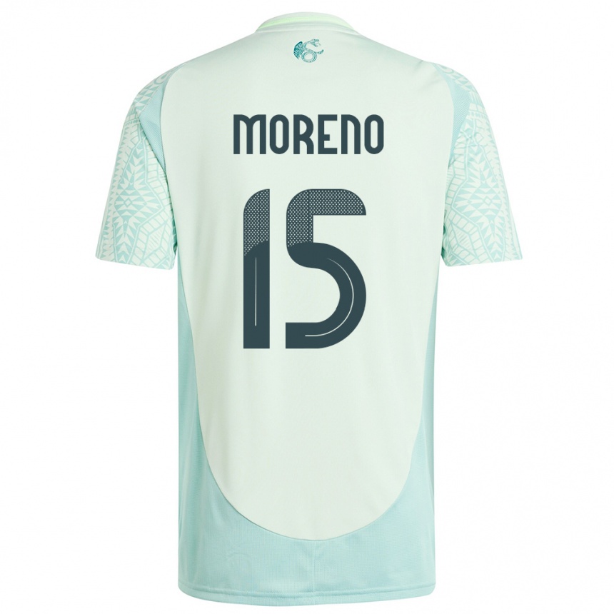 Vaikiškas Meksika Hector Moreno #15 Lininė Žalia Išvykos Marškinėliai 24-26 T-Shirt