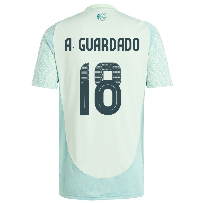 Vaikiškas Meksika Andres Guardado #18 Lininė Žalia Išvykos Marškinėliai 24-26 T-Shirt