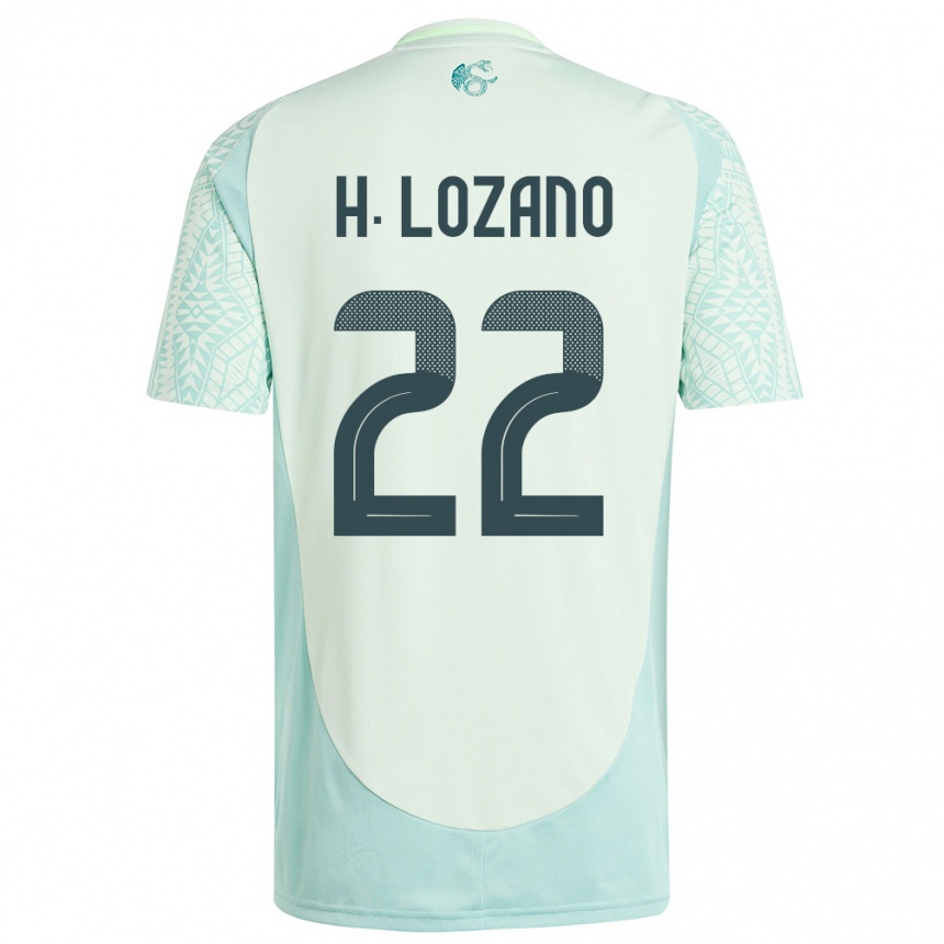 Vaikiškas Meksika Hirving Lozano #22 Lininė Žalia Išvykos Marškinėliai 24-26 T-Shirt