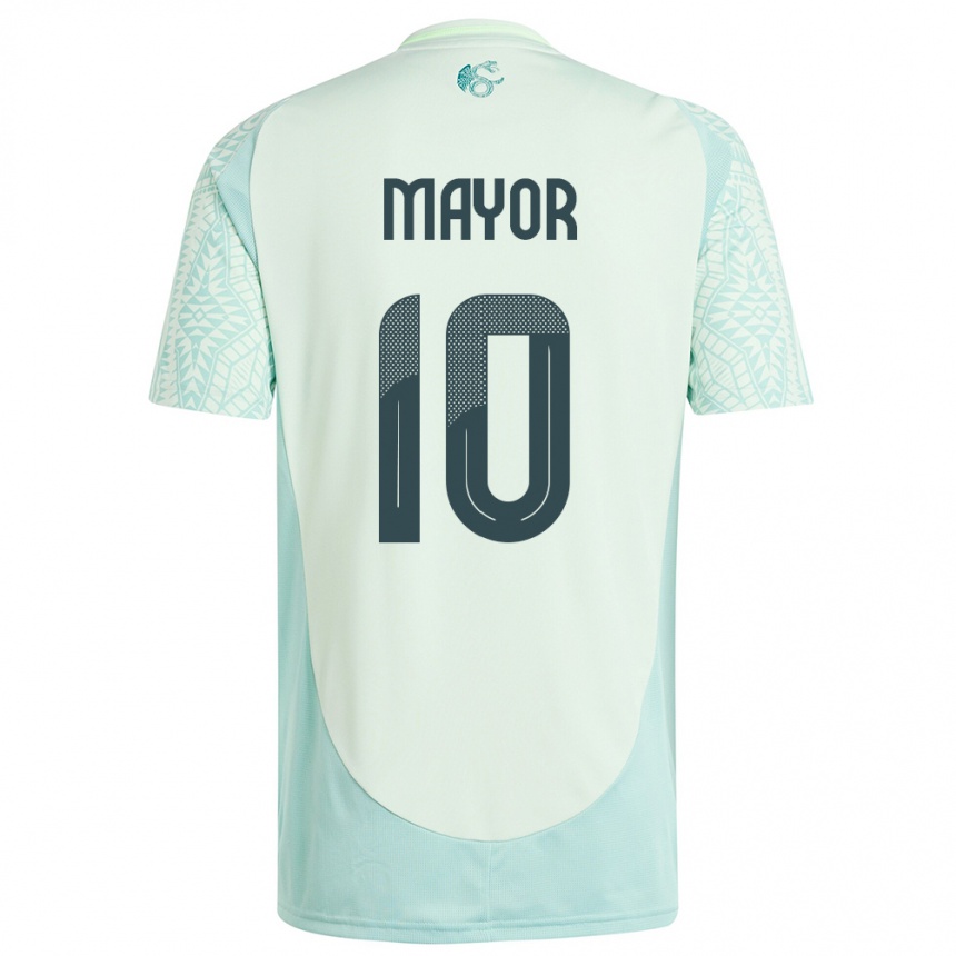 Vaikiškas Meksika Stephany Mayor #10 Lininė Žalia Išvykos Marškinėliai 24-26 T-Shirt