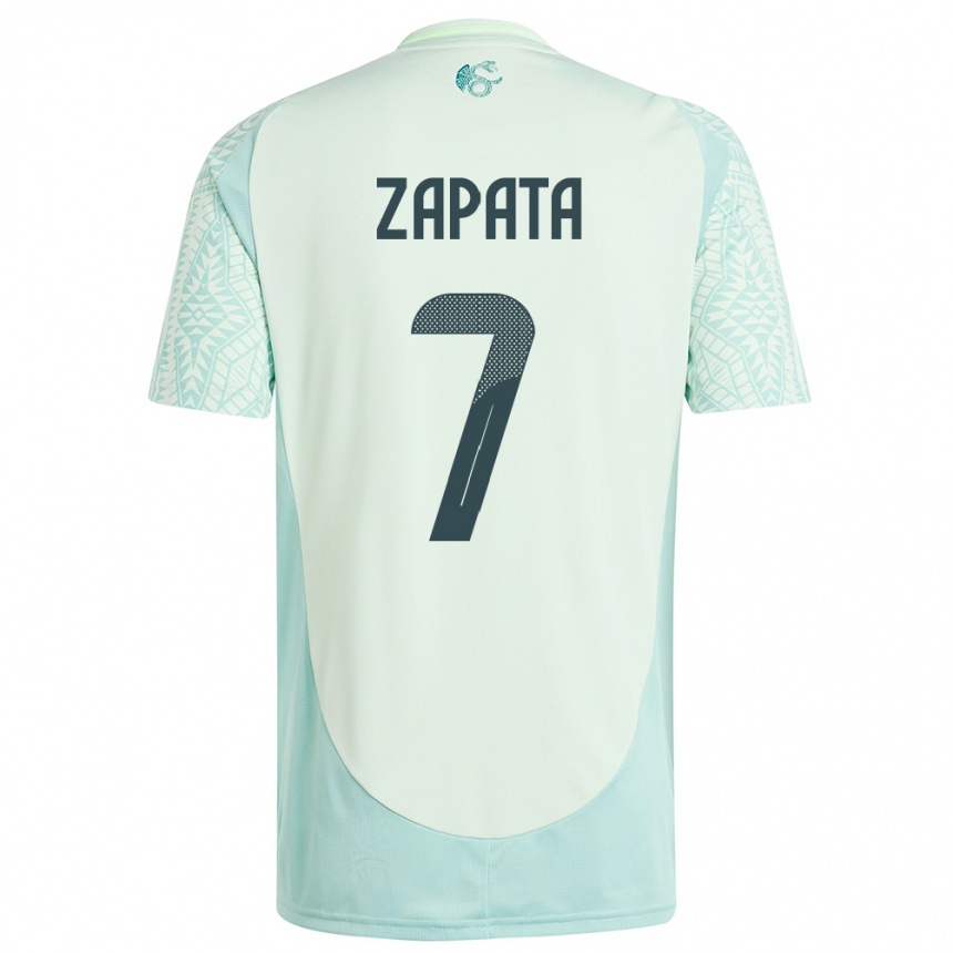 Vaikiškas Meksika Angel Zapata #7 Lininė Žalia Išvykos Marškinėliai 24-26 T-Shirt