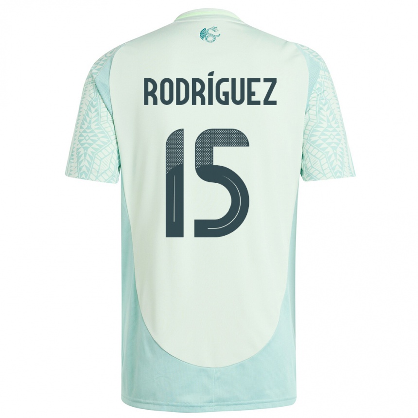 Vaikiškas Meksika Jorge Rodriguez #15 Lininė Žalia Išvykos Marškinėliai 24-26 T-Shirt