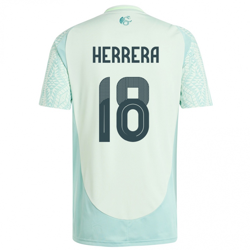 Vaikiškas Meksika Ozziel Herrera #18 Lininė Žalia Išvykos Marškinėliai 24-26 T-Shirt