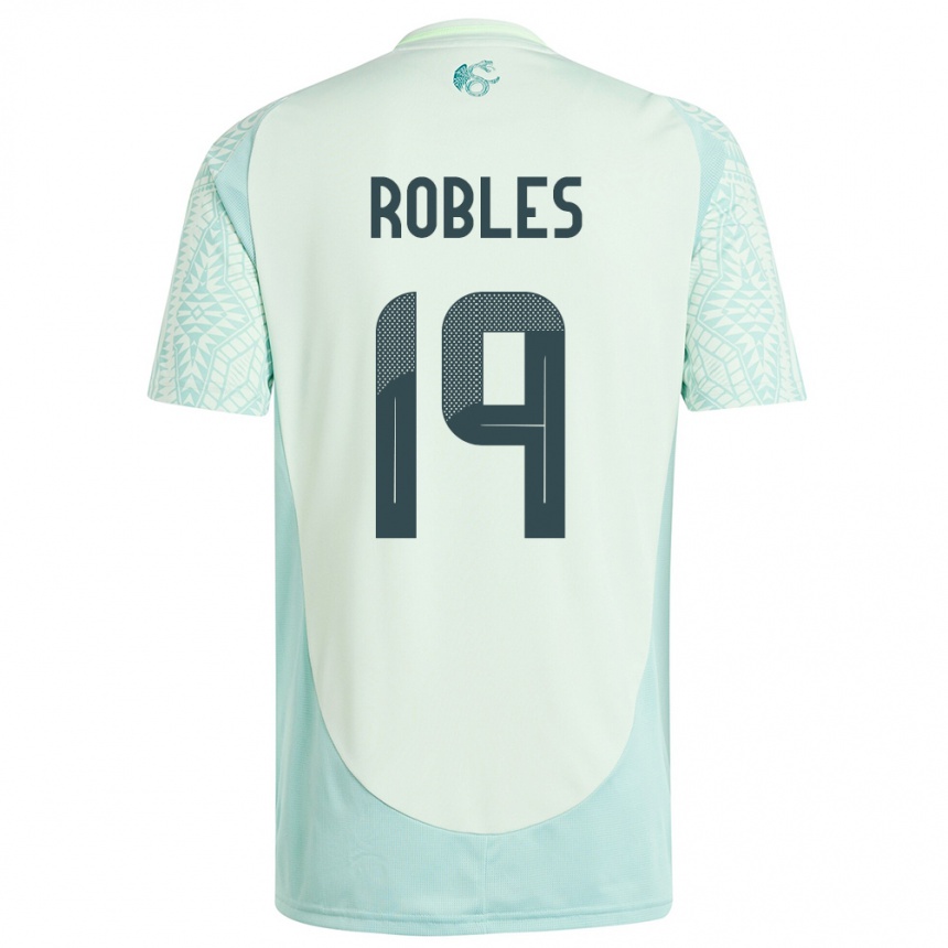 Vaikiškas Meksika Angel Robles #19 Lininė Žalia Išvykos Marškinėliai 24-26 T-Shirt