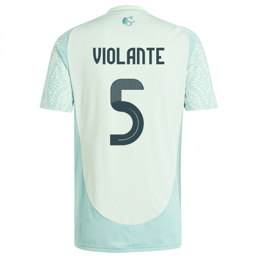 Vaikiškas Meksika Isaias Violante #5 Lininė Žalia Išvykos Marškinėliai 24-26 T-Shirt