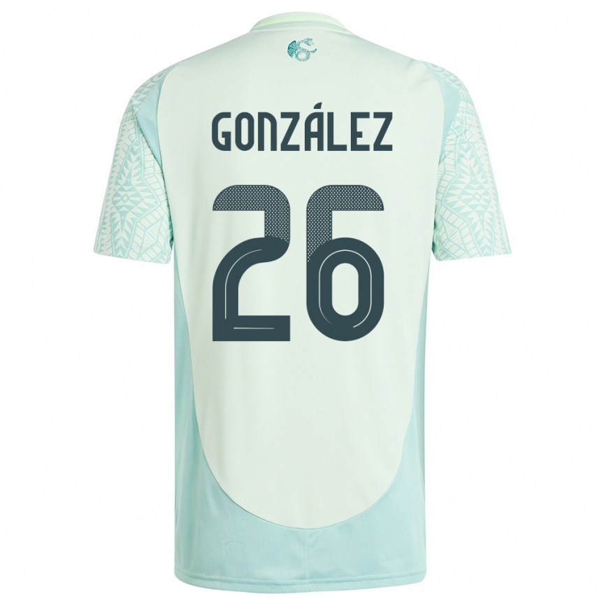 Vaikiškas Meksika Bryan Gonzalez #26 Lininė Žalia Išvykos Marškinėliai 24-26 T-Shirt