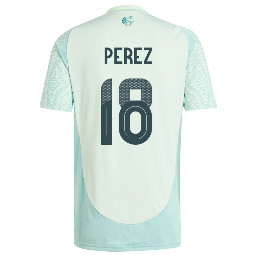 Vaikiškas Meksika Jonathan Perez #18 Lininė Žalia Išvykos Marškinėliai 24-26 T-Shirt