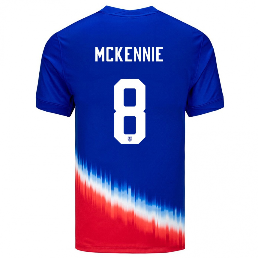 Vaikiškas Jungtinės Valstijos Weston Mckennie #8 Mėlyna Išvykos Marškinėliai 24-26 T-Shirt