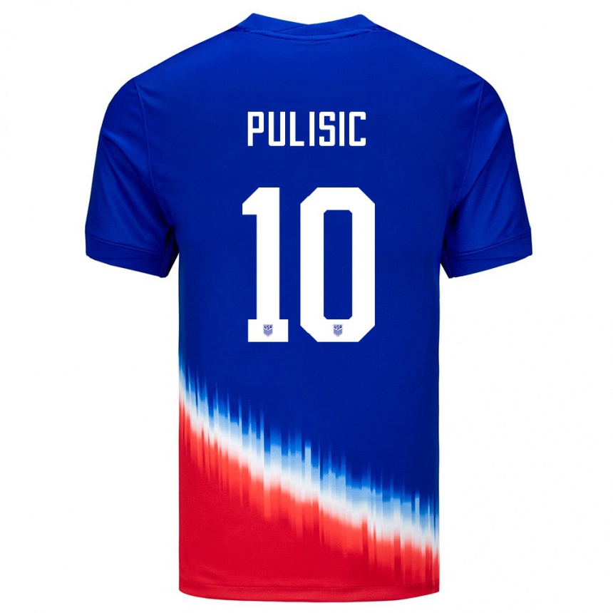 Vaikiškas Jungtinės Valstijos Christian Pulisic #10 Mėlyna Išvykos Marškinėliai 24-26 T-Shirt