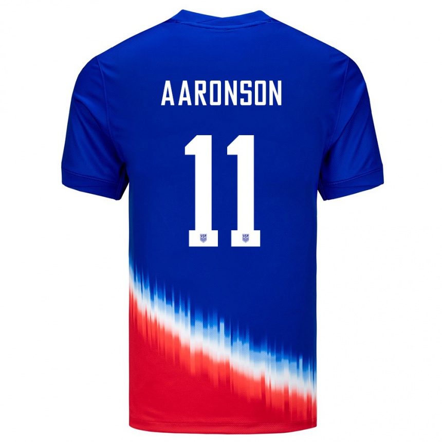 Vaikiškas Jungtinės Valstijos Brenden Aaronson #11 Mėlyna Išvykos Marškinėliai 24-26 T-Shirt