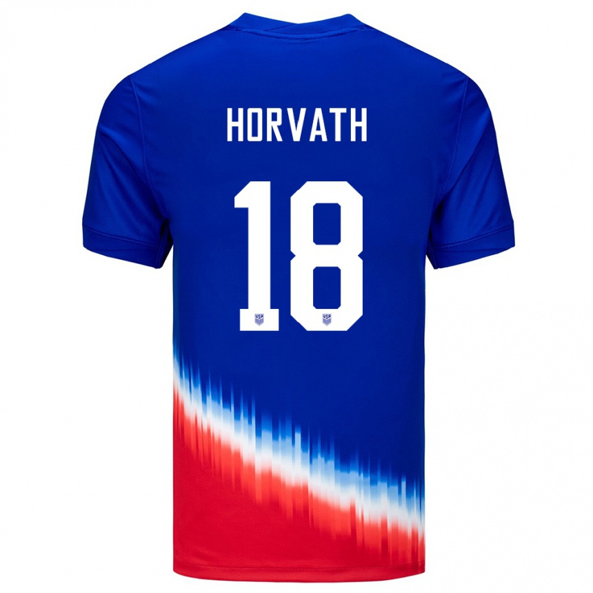 Vaikiškas Jungtinės Valstijos Ethan Horvath #18 Mėlyna Išvykos Marškinėliai 24-26 T-Shirt